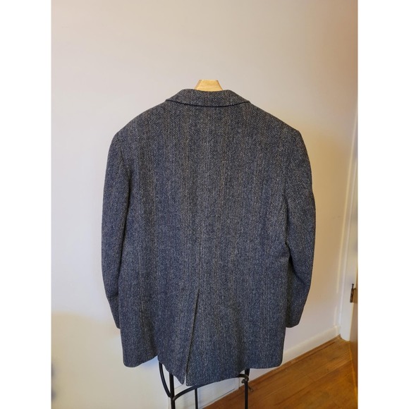 Vintage Adams Row by Richman Blue Herringbone 100% wool 48R Suit Jacket - Picture 2 of 7